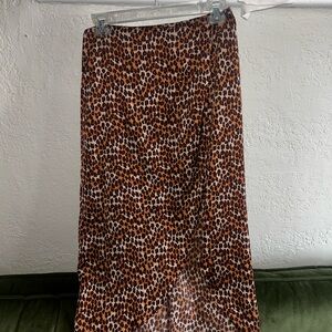Urban Outfitters Brown Leopard Madi Skirt with slit